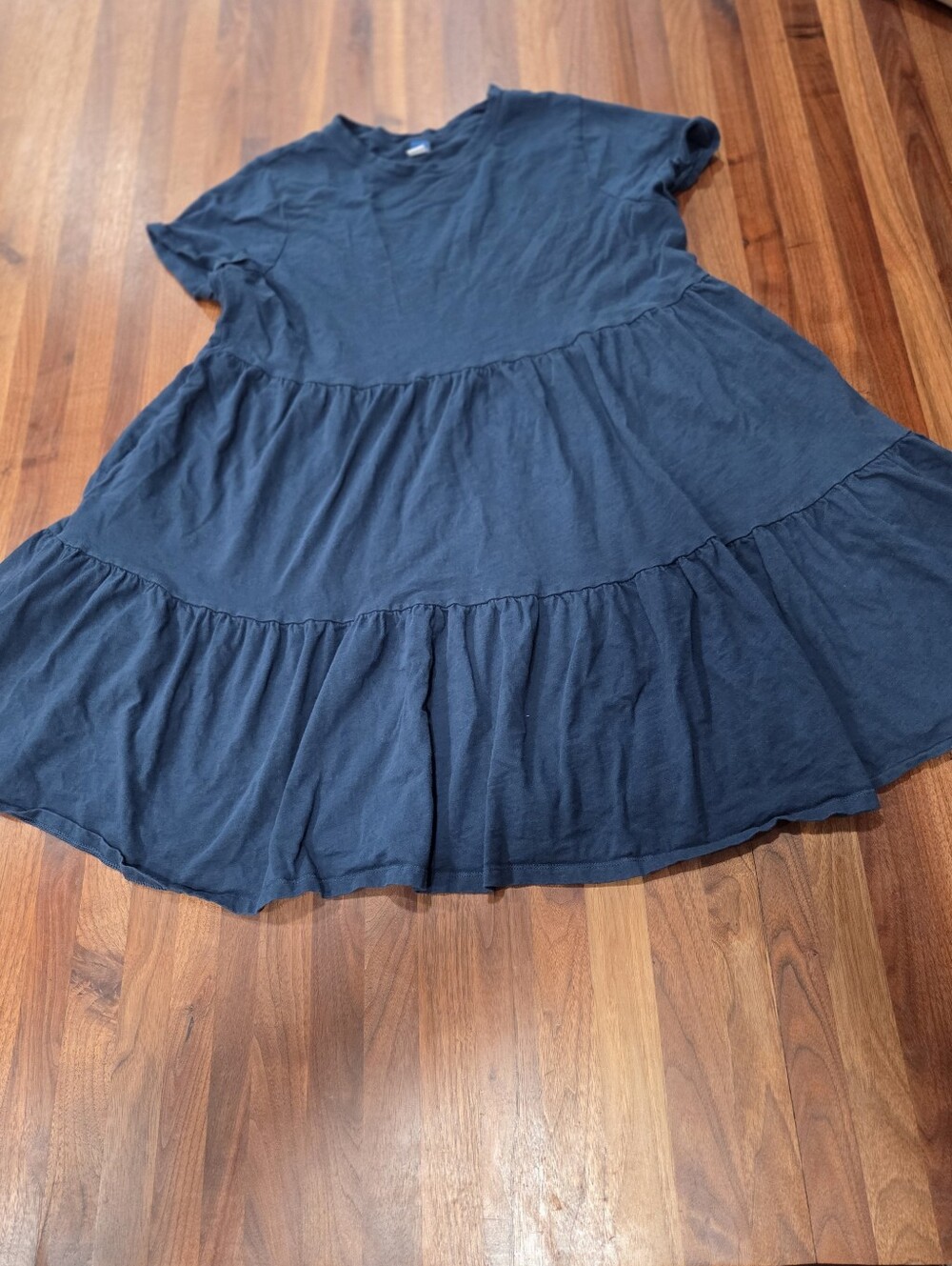 Old Navy EveryWear Slub-Knit Tiered Mini T-Shirt Swing Dress Teal Size XL